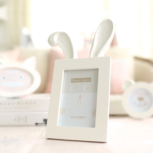 Miz Home Anna Series Cat Face Photo Frame Cute Smile Animal Face Resin Wooden for Baby Kid Picture Frames Desktop Frame ANN01001