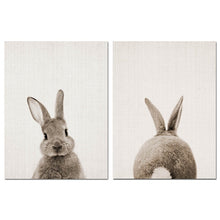 Load image into Gallery viewer, NDITB Rabbit Bunny Butt Tail Canvas Art Poster Woodland Baby Animal Nursery Print Painting Wall Picture for Living Room Decor