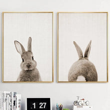Load image into Gallery viewer, NDITB Rabbit Bunny Butt Tail Canvas Art Poster Woodland Baby Animal Nursery Print Painting Wall Picture for Living Room Decor