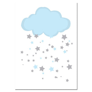 NICOLESHENTING Birth Stats Custom Posters Cartoon Nursery Canvas Art Prints Painting Wall Picture Nordic Kids Bedroom Decoration