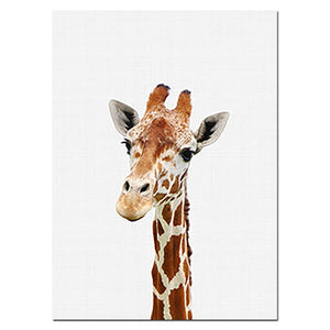 NUOMEGE Baby Animal Poster Panda Giraffe Elephant Canvas Painting Nursery Wall Art Nordic Picture Kid's Bedroom Decoration
