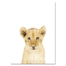 Load image into Gallery viewer, NUOMEGE Baby Animal Poster Panda Giraffe Elephant Canvas Painting Nursery Wall Art Nordic Picture Kid&#39;s Bedroom Decoration