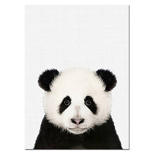 Load image into Gallery viewer, NUOMEGE Baby Animal Poster Panda Giraffe Elephant Canvas Painting Nursery Wall Art Nordic Picture Kid&#39;s Bedroom Decoration