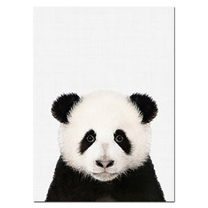 NUOMEGE Baby Animal Poster Panda Giraffe Elephant Canvas Painting Nursery Wall Art Nordic Picture Kid's Bedroom Decoration