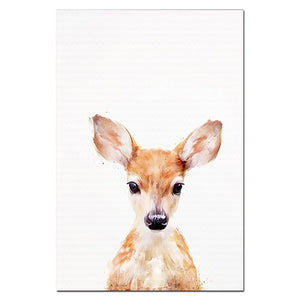 NUOMEGE Baby Animal Poster Panda Giraffe Elephant Canvas Painting Nursery Wall Art Nordic Picture Kid's Bedroom Decoration