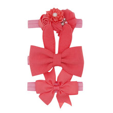 Load image into Gallery viewer, New 3pcs/lot Kids Baby Girls Floral Headband Chiffon Ribbon Bowknot Hair Accessories Hairband Set Elastic Children Kids Headwear