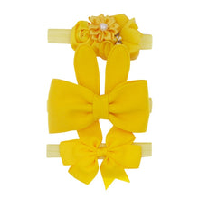 Load image into Gallery viewer, New 3pcs/lot Kids Baby Girls Floral Headband Chiffon Ribbon Bowknot Hair Accessories Hairband Set Elastic Children Kids Headwear