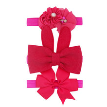 Load image into Gallery viewer, New 3pcs/lot Kids Baby Girls Floral Headband Chiffon Ribbon Bowknot Hair Accessories Hairband Set Elastic Children Kids Headwear