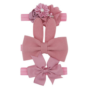 New 3pcs/lot Kids Baby Girls Floral Headband Chiffon Ribbon Bowknot Hair Accessories Hairband Set Elastic Children Kids Headwear