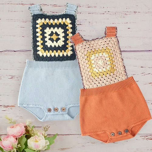 New Fashion Baby Toddler Kids Knitting Cross Romper Jumpsuit Winter 3 6 12M Autumn Overalls For New Born Children Photography