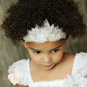 New Fashion Diamond Rhinestone Upscale Children's Hair Band Angel Wings Crown Kids Princess Headwrap Baby Girls Headband