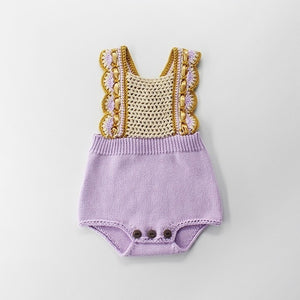New Hot Ruffle Romper For Baby Girls Purple Cotton Winter Jumpsuit Infant Toddler Autumn Cute Overalls Outfit Sleeveless Costume