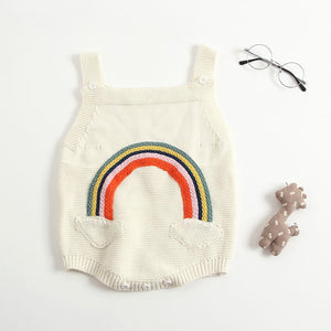 Newborn Baby Knitted Clothes Kids Rompers For Girl Rainbow Sleeve Infant Jumpsuit Baby Boy Cotton Fleece Romper