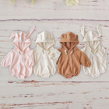 Load image into Gallery viewer, Newborn Long Sleeve Cotton Rompers For Baby Boy Girls Rabbit  Bear Cartoon Hooded Clothes Outfit 2019 Spring Autumn Roupa Menino