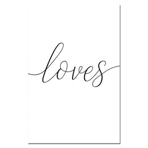 Nordic Minimalist All of Me Loves All of You Posters Print Couple Quotes Canvas Painting Nursery Wall Pictures Bedroom Decor