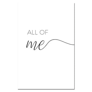 Nordic Minimalist All of Me Loves All of You Posters Print Couple Quotes Canvas Painting Nursery Wall Pictures Bedroom Decor