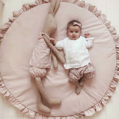 Nordic Newborn Baby Padded Play Mats Soft Cotton Crawling Mat Girls Game Rugs Round Floor Carpet For Kids Interior Room Decor