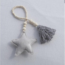 Load image into Gallery viewer, Nordic Wooden Beads Ornament Double Star Moon Kids Room Decoration Baby Crib Tent Hanging Pendant Wall Decor Photography Props