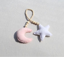 Load image into Gallery viewer, Nordic Wooden Beads Ornament Double Star Moon Kids Room Decoration Baby Crib Tent Hanging Pendant Wall Decor Photography Props