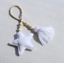 Load image into Gallery viewer, Nordic Wooden Beads Ornament Double Star Moon Kids Room Decoration Baby Crib Tent Hanging Pendant Wall Decor Photography Props