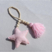 Load image into Gallery viewer, Nordic Wooden Beads Ornament Double Star Moon Kids Room Decoration Baby Crib Tent Hanging Pendant Wall Decor Photography Props