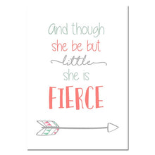 Load image into Gallery viewer, Nursery Quote Wall Art Canvas Print Personalized Name Custom Poster Nordic Painting Wall Picture Kids Girl Bedroom Decoration