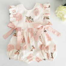 Load image into Gallery viewer, PUDCOCO Fashion Newborn Kids Infant Baby Girls Deer Romper Bow Floral Jumpsuit Clothes Casual Pretty Outfits Set 0-24M