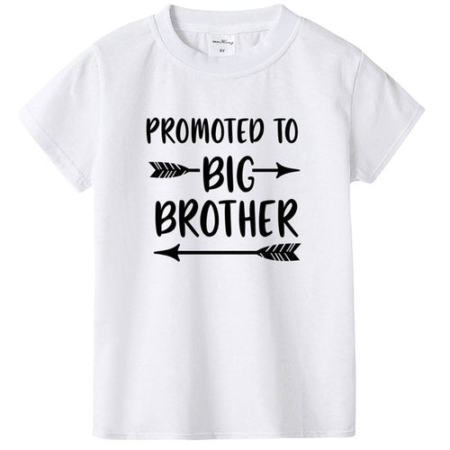 Promoted To Big Brother Kids Tshirt Boys Tops Summer Short Sleeve Toddler Boy Shirt Casual Children Clothing Girls T Shirt