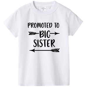Promoted To Big Sister Kid's T Shirt Boys Girls Summer Short Sleeve Funny Graphic Printed Kawaii Top Tee Shirt Children Tshirt