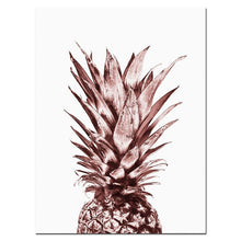 Load image into Gallery viewer, Rose Gold Wall Art Tropical Pineapple Posters and Prints Geometric Heart Canvas Painting Scandinavian Luxury Pictures Home Decor