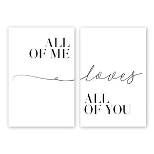 Scandinavian Style Black And White Motivational Love Quote Posters Minimalist Canvas Painting for Living Room Decoration Picture