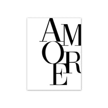 Load image into Gallery viewer, Scandinavian Style Love Poster Black and White Canvas Painting Amore Wall Pictures For Living Room Nordic Decoration Home Art