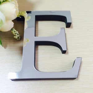 Silver 26 Letters DIY 3D Mirror Acrylic Wall Sticker Decals Home Decor Wall Art Mural wall stickers art Decals Gold Silver  F1