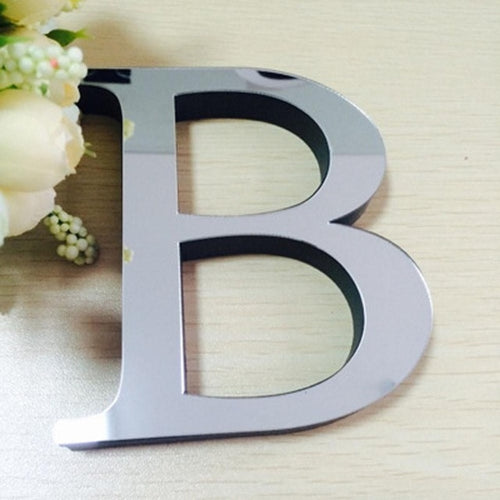 Silver 26 Letters DIY 3D Mirror Acrylic Wall Sticker Decals Home Decor Wall Art Mural wall stickers art Decals Gold Silver  F1