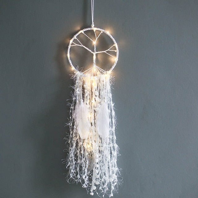 Small night light wishing tree dream catcher soft sister room decoration air lighting hanging decoration birthday gifts