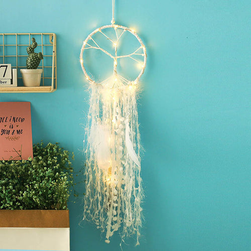 Small night light wishing tree dream catcher soft sister room decoration air lighting hanging decoration birthday gifts
