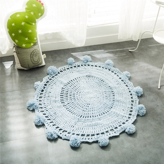 Soft Baby Play Mat Tapete Infantil Kids Knitted Gym Carpet Round Floor Mats Infant Rug Nordic Baby Room Decor Toys for Children