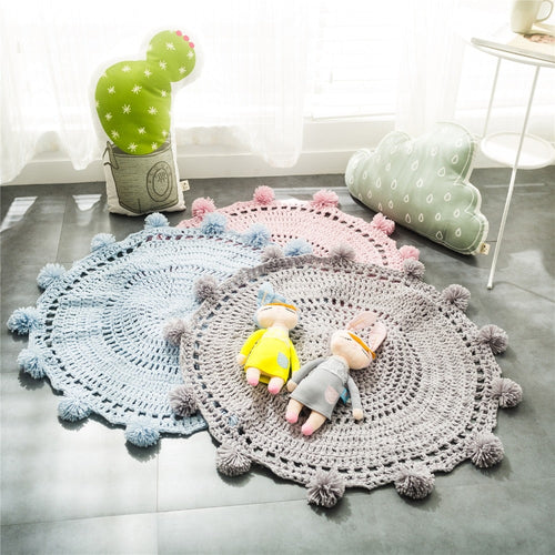 Soft Baby Play Mat Tapete Infantil Kids Knitted Gym Carpet Round Floor Mats Infant Rug Nordic Baby Room Decor Toys for Children