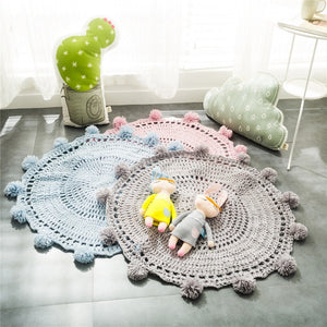 Soft Baby Play Mat Tapete Infantil Kids Knitted Gym Carpet Round Floor Mats Infant Rug Nordic Baby Room Decor Toys for Children