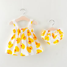 Load image into Gallery viewer, Summer Baby Girls Clothing Set Newborn Infant Baby Dress + PP Shorts 2PCS Baby Set Dress Suits