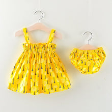 Load image into Gallery viewer, Summer Baby Girls Clothing Set Newborn Infant Baby Dress + PP Shorts 2PCS Baby Set Dress Suits