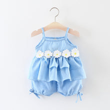 Load image into Gallery viewer, Summer Baby Girls Clothing Set Newborn Infant Baby Dress + PP Shorts 2PCS Baby Set Dress Suits