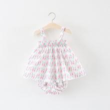 Load image into Gallery viewer, Summer Baby Girls Clothing Set Newborn Infant Baby Dress + PP Shorts 2PCS Baby Set Dress Suits