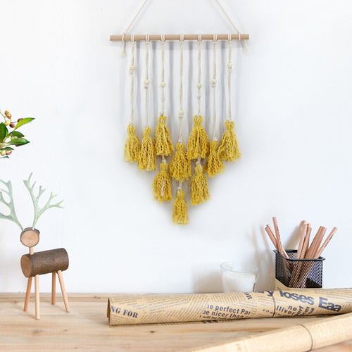 Tapestry Handmade Tassel Macrame Hanging Decorations Bohemian Handwork Wall Tapestry Living Room Bedroom Wall Decoration