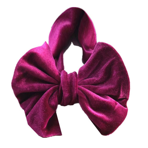 Toddle Kids Baby Girl Gold Velvet Headband Fashion Solid Cloth Bow Turban Knot Head Wrap Hairband Stretch Girls Headbands 3-12M