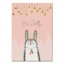 Load image into Gallery viewer, Tribal Woodland Animal Poster Nursery Canvas Wall Art Print Fox Owl Bear Painting Nordic Kids Decoration Picture Bedroom Decor
