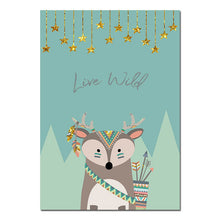 Load image into Gallery viewer, Tribal Woodland Animal Poster Nursery Canvas Wall Art Print Fox Owl Bear Painting Nordic Kids Decoration Picture Bedroom Decor