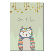 Load image into Gallery viewer, Tribal Woodland Animal Poster Nursery Canvas Wall Art Print Fox Owl Bear Painting Nordic Kids Decoration Picture Bedroom Decor