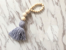 Load image into Gallery viewer, WHISM Nordic Style Wooden Beads Tassel Pendant Kids Room Wall Decoration Nursery Tent Hanging Ornament for Photography