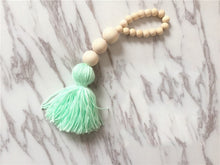 Load image into Gallery viewer, WHISM Nordic Style Wooden Beads Tassel Pendant Kids Room Wall Decoration Nursery Tent Hanging Ornament for Photography
